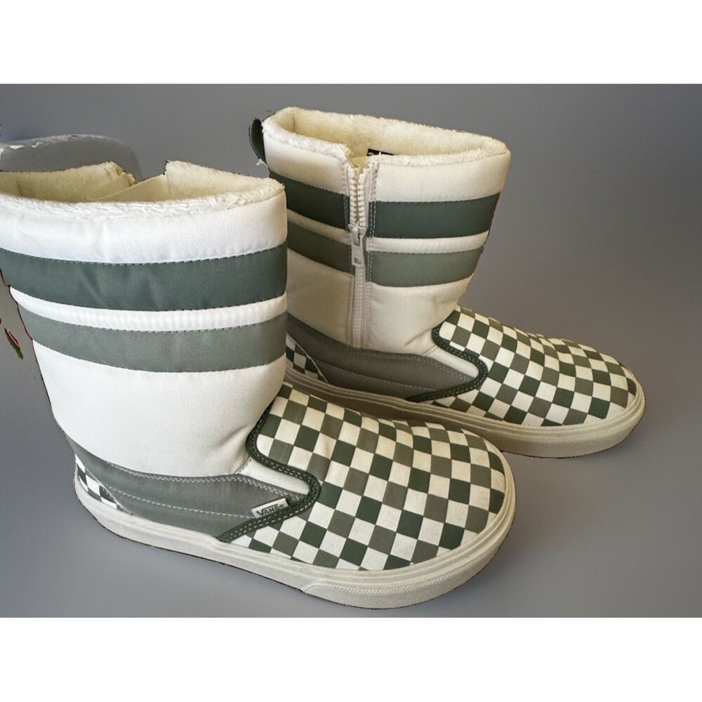 NWT Vans Slip-On Snow Boot VansGuard Checkerboard Seagrass Cold Weather Boot M9